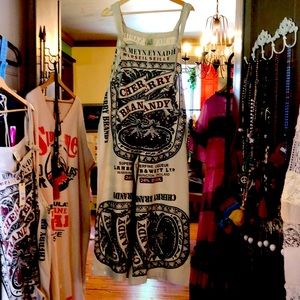 Jaded Gypsy Market Fresh Overalls - Cherry Brandy Sack cotton feedsack boho NWT